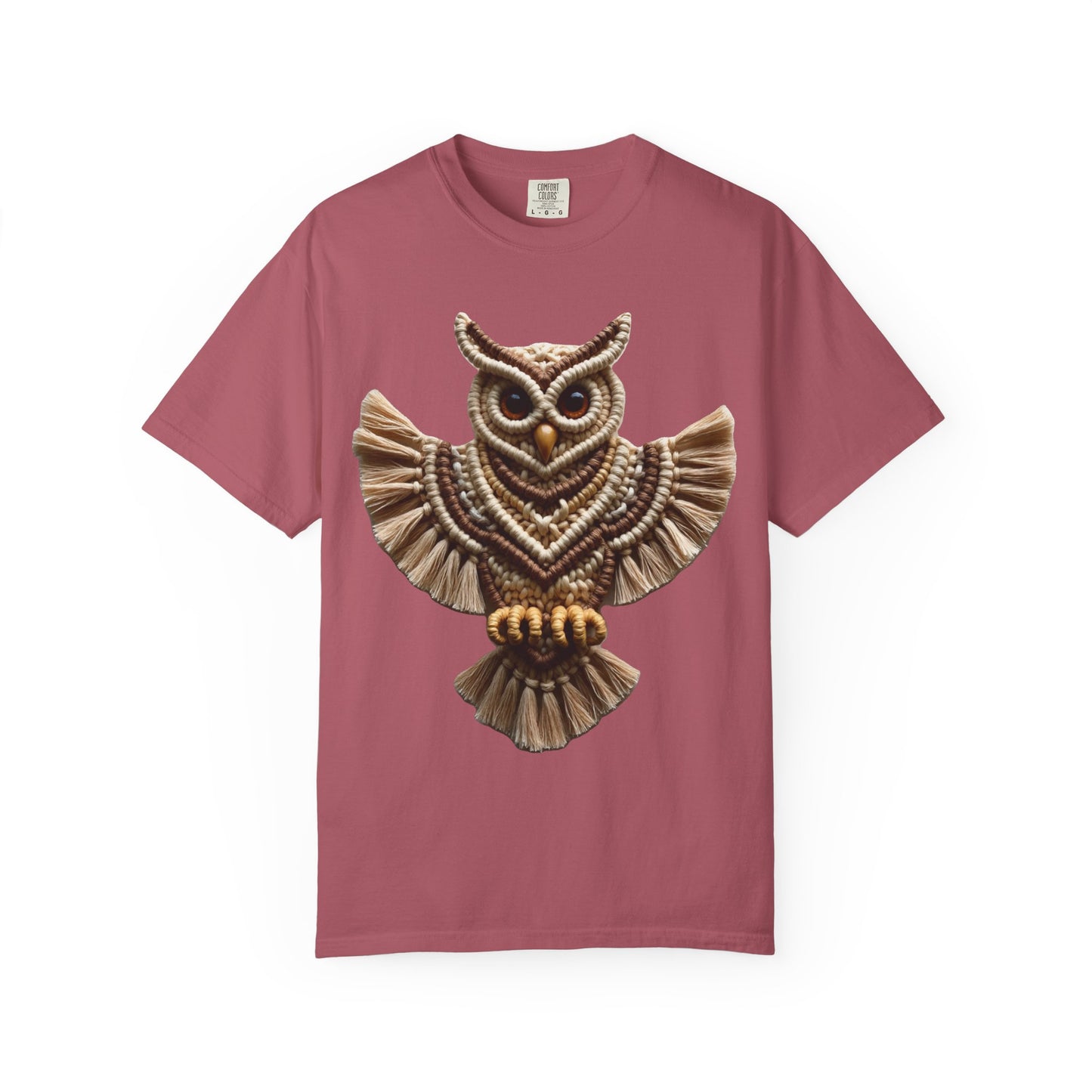 Artistic Macrame Owl T-Shirt, Unisex Graphic Tee, Nature Lover Gift, Bohemian Style Shirt, Wildlife Art Apparel, Unique Owl Design