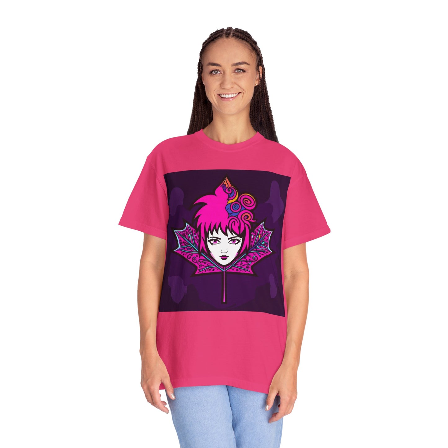 Emily The Maple Leaf Vibrant Graphic Tee: Retro Pop Art T-Shirt, Unique Gift, Casual Wear, Festival Fashion, Fun Style, Unisex Apparel
