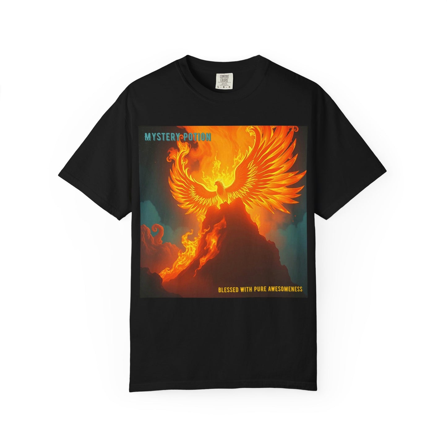 'Blessed With Pure Awesomeness' Mystery Phoenix Graphic Unisex T-shirt, Cool Casual Wear, Unique Gift for Nature Lovers, Birthday, Summer Event, Spiritual Design