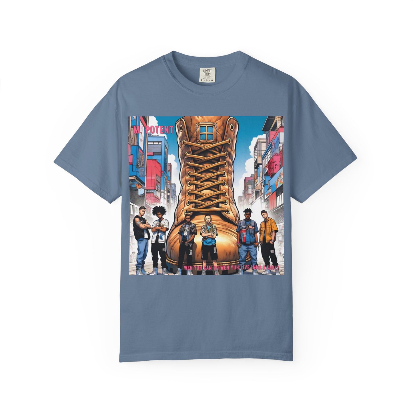 Urban-Inspired "What Can You Do When You Live In A Shoe?" Graphic Tee, Streetwear T-shirt, Casual Wear, Hip Hop Fashion, Birthday Gift, Unisex T-shirt with Bold Design