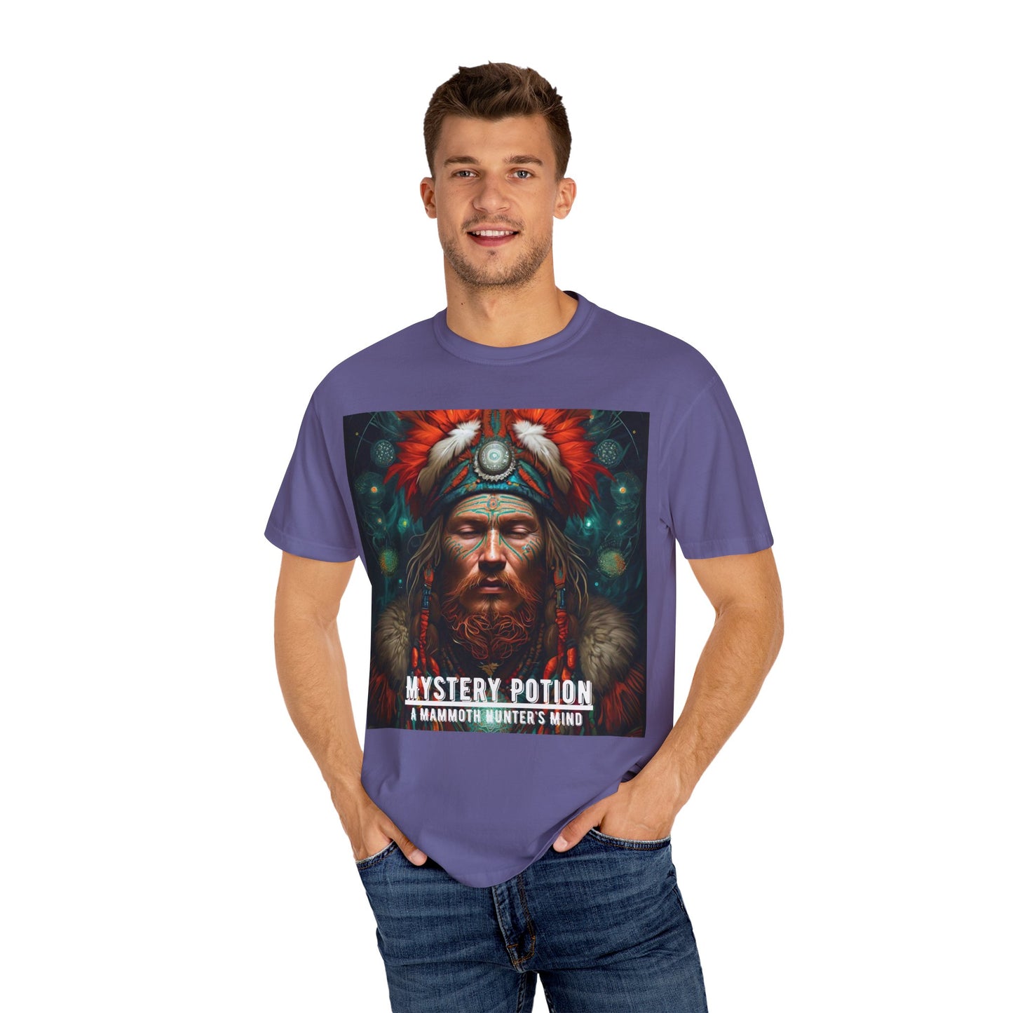 'A Mammoth Hunter's Mind' Mystery Potion Mystical Vintage Inspired Unisex T-Shirt, Cozy Gift for Nature Lovers, Unique Graphic Tee for Festivals, Casual Wear, Statement Shirt