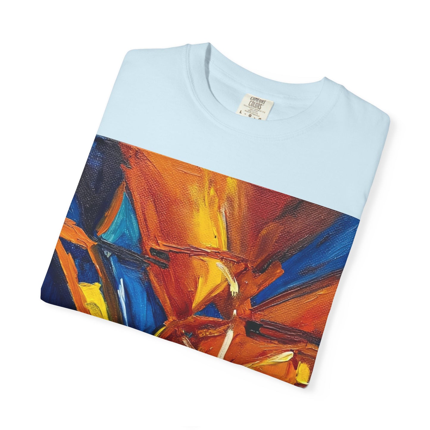 Vibrant Abstract Art T-shirt, Unisex Garment-Dyed Tee, Colorful Graphic Shirt, Stylish Artwear, Unique Gift Idea for Art Lovers