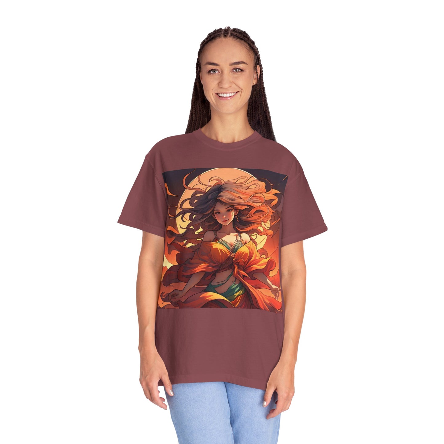Mystical Autumn Goddess T-shirt, Enchanted Graphic Tee, Boho Style Apparel, Art Inspired Top, Unique Gift for Her, Festival Fashion