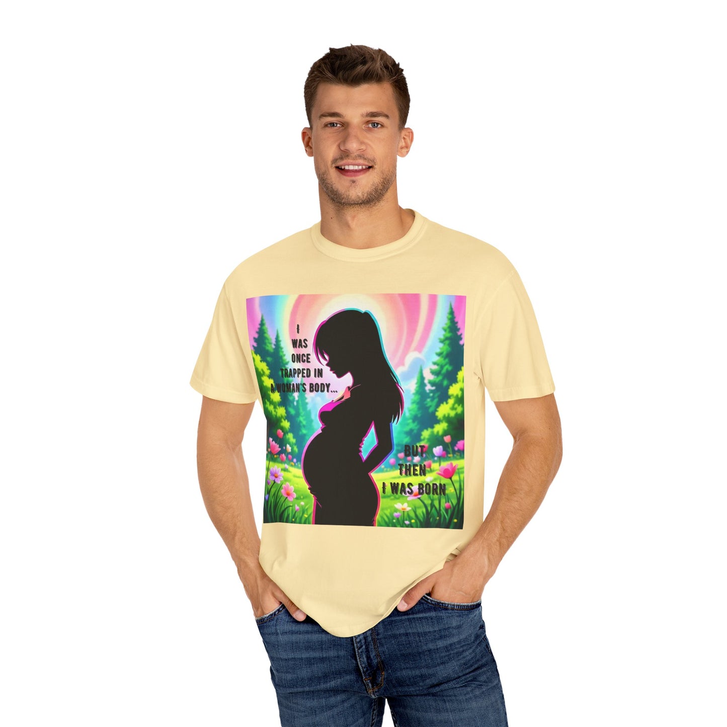Maternity T-Shirt: I Was Once Trapped in Mom's Body, Pregnancy Gift, Baby Shower Shirt, Unisex Tee for Moms, Expecting Mothers