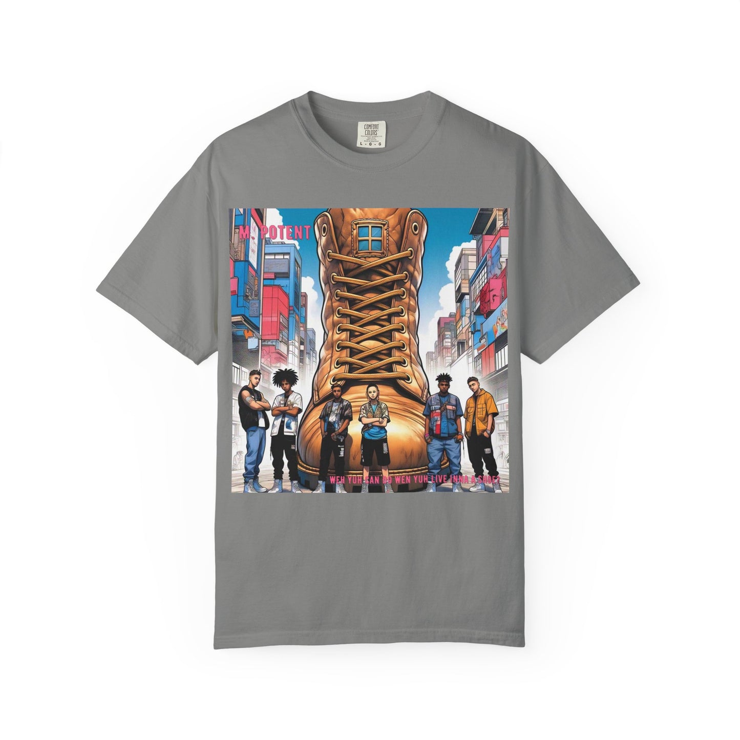 Urban-Inspired "What Can You Do When You Live In A Shoe?" Graphic Tee, Streetwear T-shirt, Casual Wear, Hip Hop Fashion, Birthday Gift, Unisex T-shirt with Bold Design