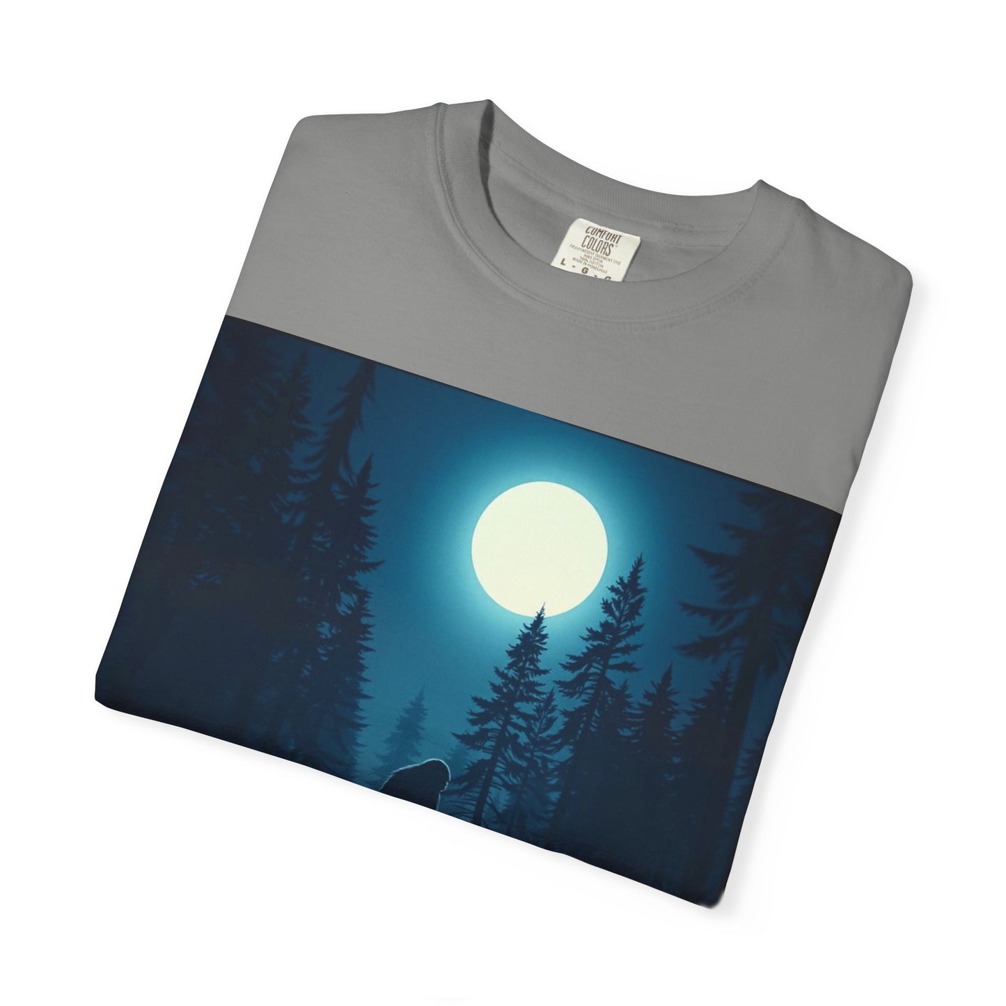 Moonlit Forest Snowboarder T-Shirt, Cozy Adventure Tee, Winter Sports Gift, Unisex Apparel, Outdoor Vibes
