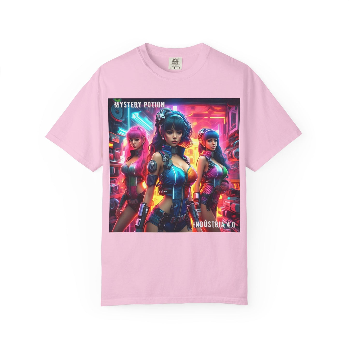 'Indústria 4.0' by Mystery Potion Unisex Garment-Dyed T-shirt, Cyberpunk T-shirt, Gamer Apparel, Unique Graphic Tee, Gift for Fans