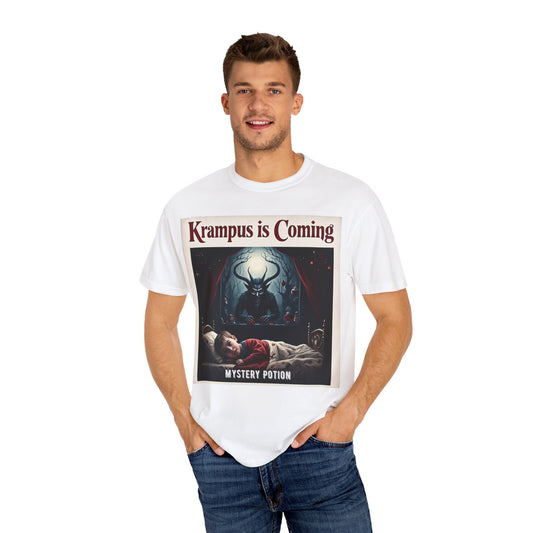 Krampus is Coming Unisex T-Shirt, Holiday Apparel, Christmas Gift, Cozy Casual Wear, Horror Theme Tee