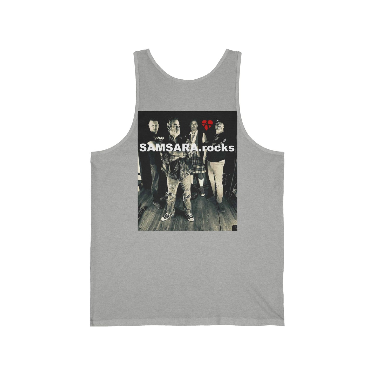 Samsara Rocks Love Anarchy Unisex Jersey Tank - Perfect for Concerts, Festivals, Music Lovers, Summer Wear, Casual Outings