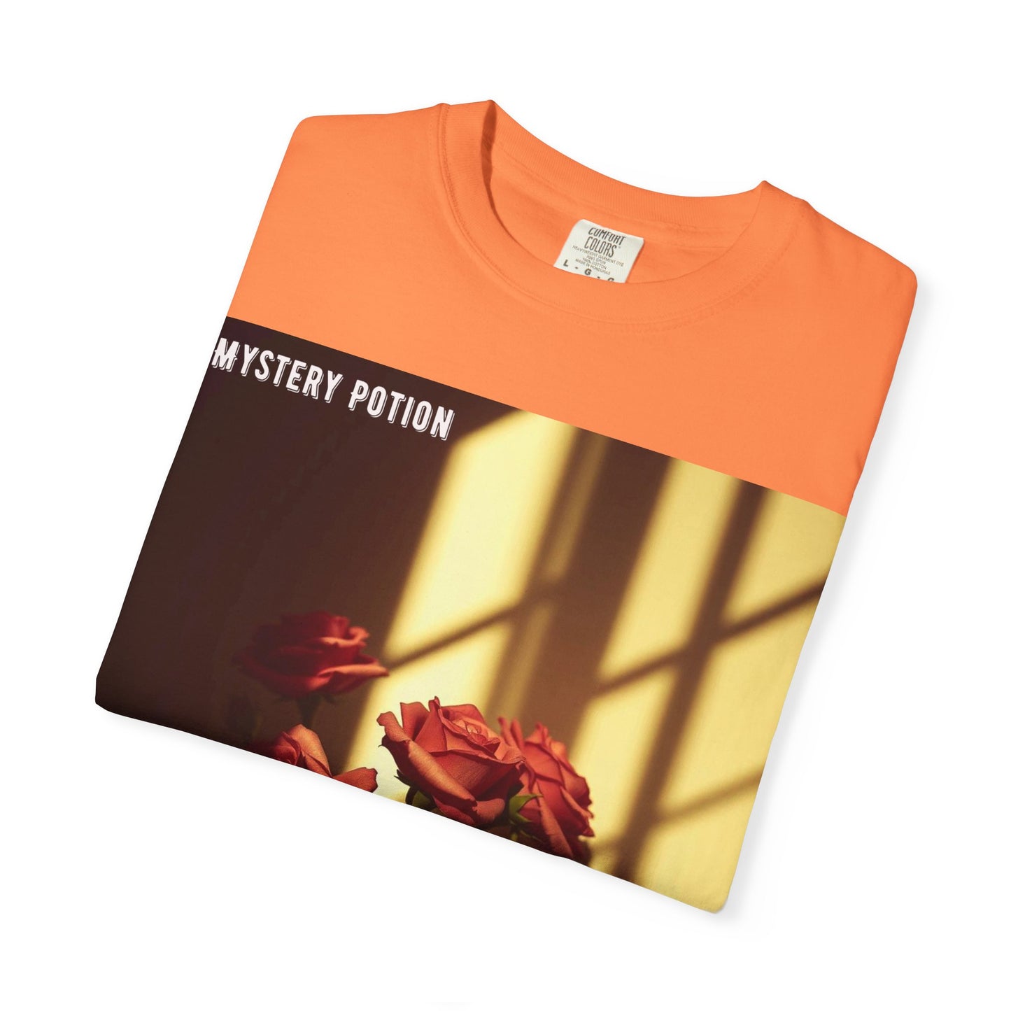 Mystery Potion Garment-Dyed Tee, Vintage Floral T-Shirt, Unisex Plant Lover Shirt, Gift for Her, Aesthetic Graphic Tee