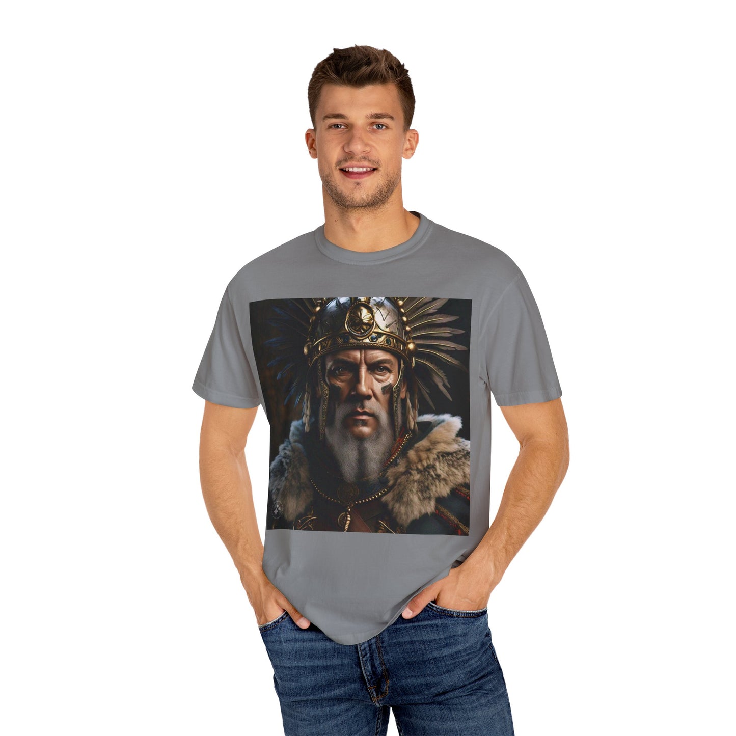 Warrior Spirit Garment-Dyed T-Shirt, Vintage Tee, Unisex Fashion, Gift for Him, Casual Wear, Graphic Top, Everyday Style