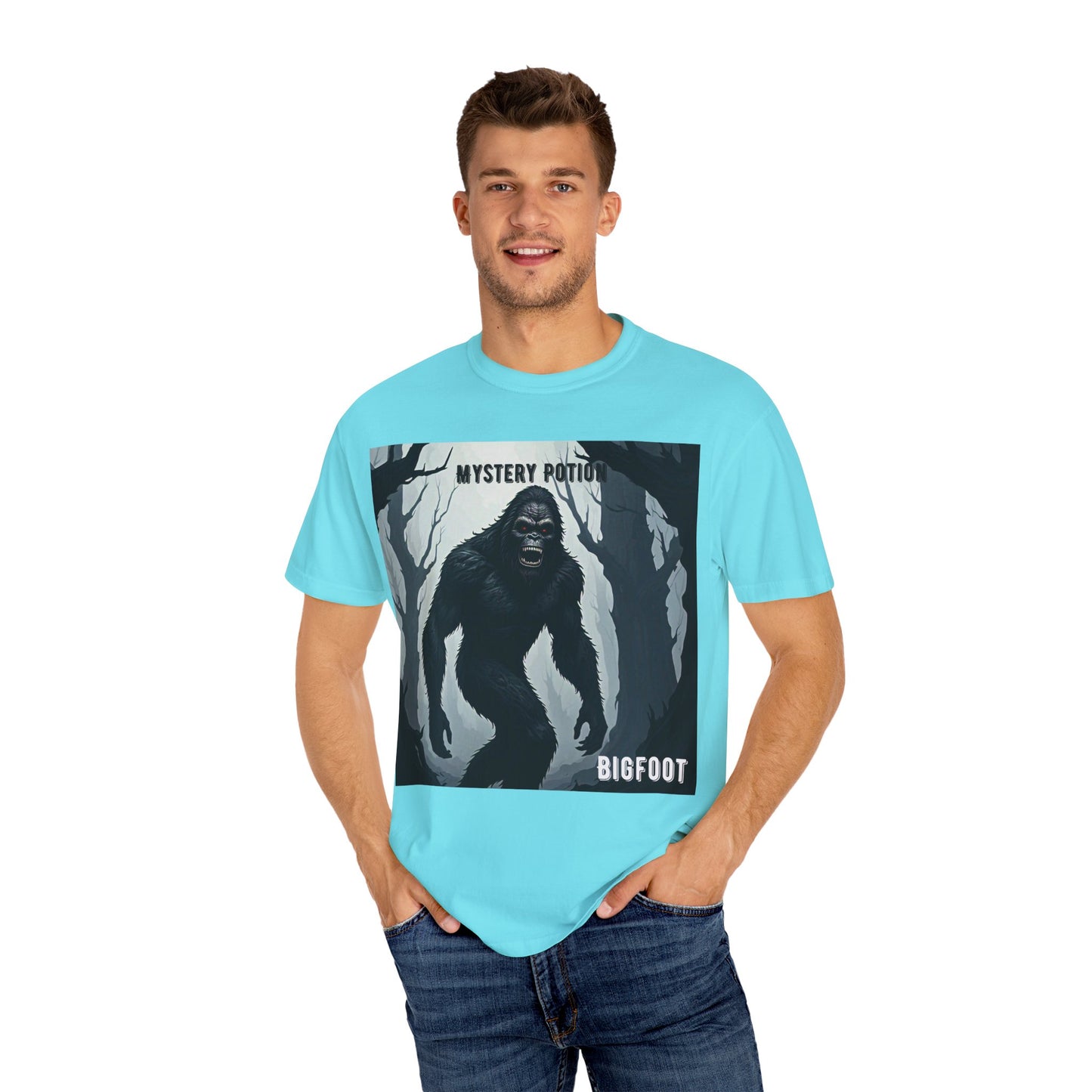 Bigfoot by Mystery Potion T-shirt, Unisex Statement Tee, Gift for Nature Lovers, Outdoor Adventure Shirt, Fun Graphic Tee