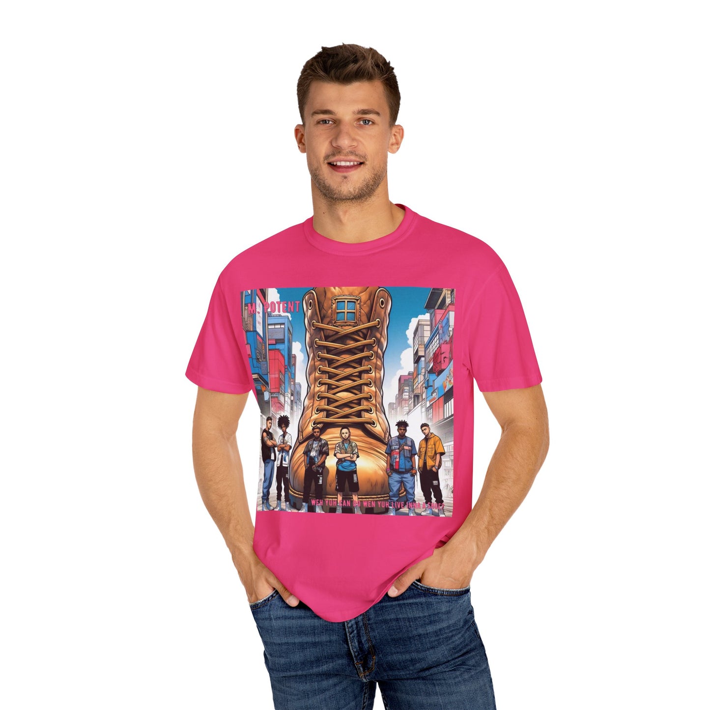 Urban-Inspired "What Can You Do When You Live In A Shoe?" Graphic Tee, Streetwear T-shirt, Casual Wear, Hip Hop Fashion, Birthday Gift, Unisex T-shirt with Bold Design
