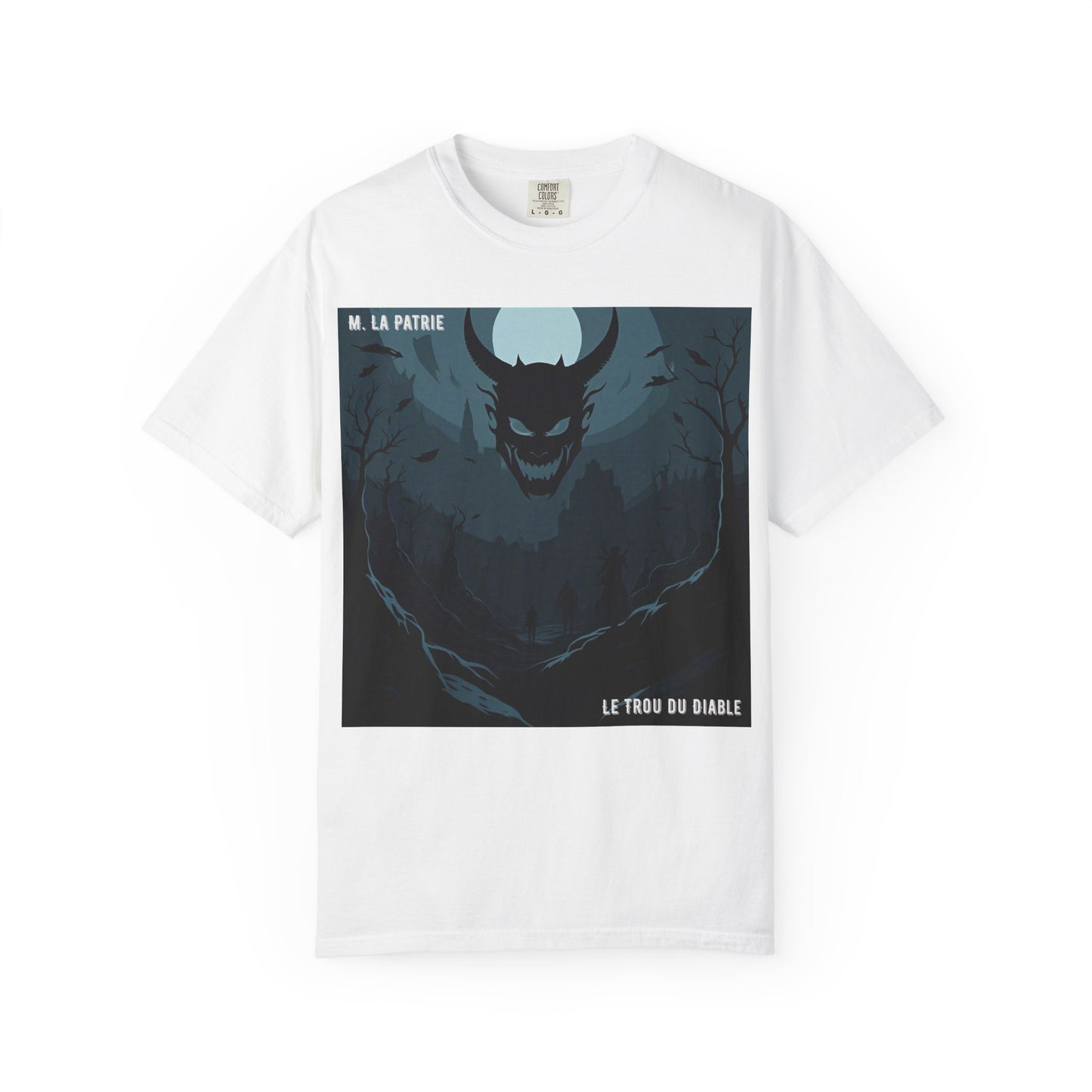 Mysterious Graphic Tee, Unisex Garment-Dyed T-Shirt, Dark Fantasy Shirt, Gift for Adventurers, Halloween Apparel, Unique Artwear