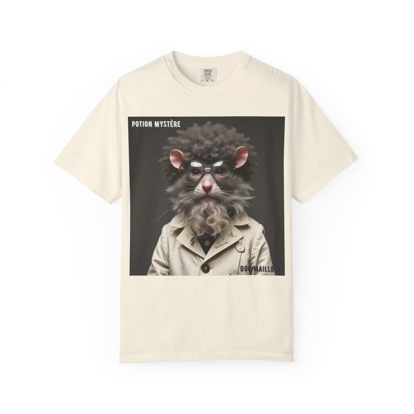 Doc Mailloux by Potion Mystère, Rat Graphic T-Shirt, Unisex Funny Tee, Gift for Animal Lovers, Unique Vintage Style Clothing, Statement Tee for Parties