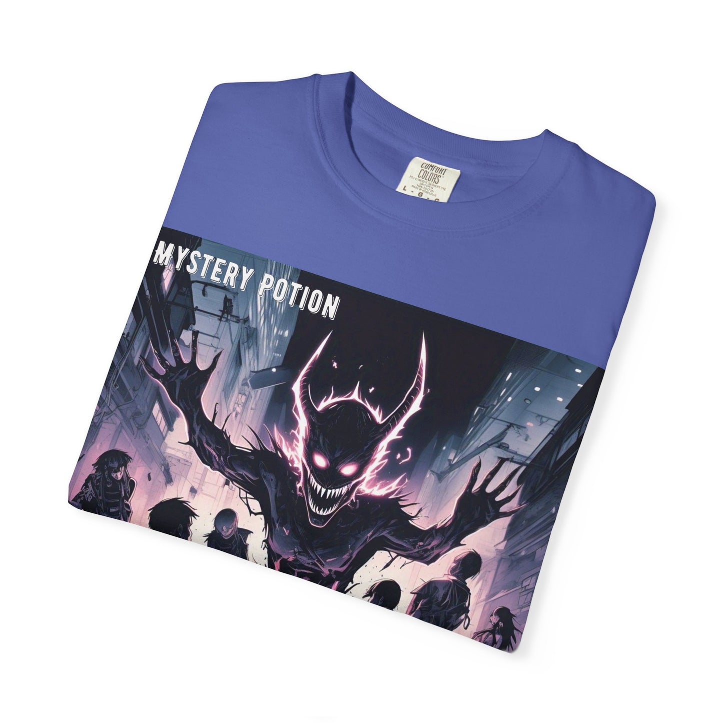 Mystery Potion Evil Satanic Graphic Tee, Unisex T-Shirt for Gamers, Cosplay Costume, Casual Wear, Unique Devilish Gift Idea
