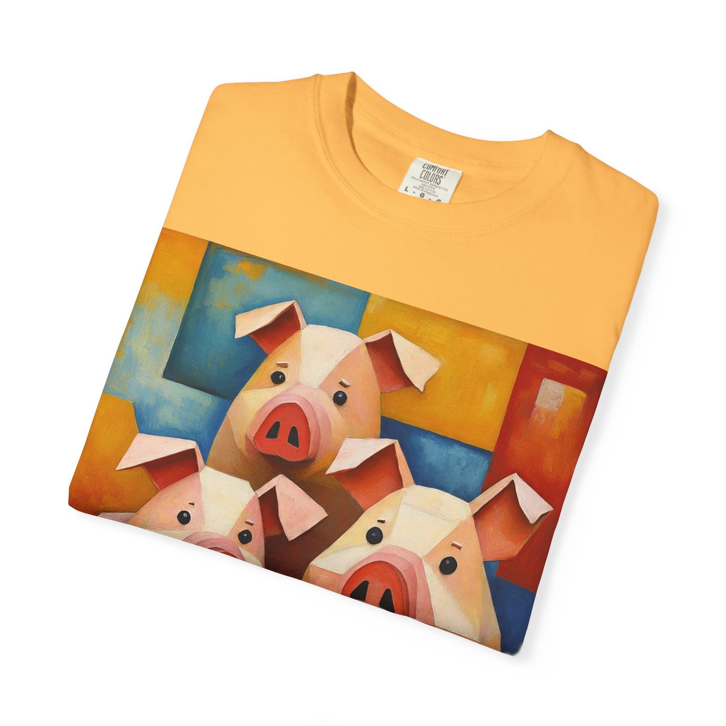 Pig Art T-Shirt, Funny Farm Tee, Animal Lover Gift, Unisex Graphic Tee, Cute Farmhouse Style, Casual Everyday Wear