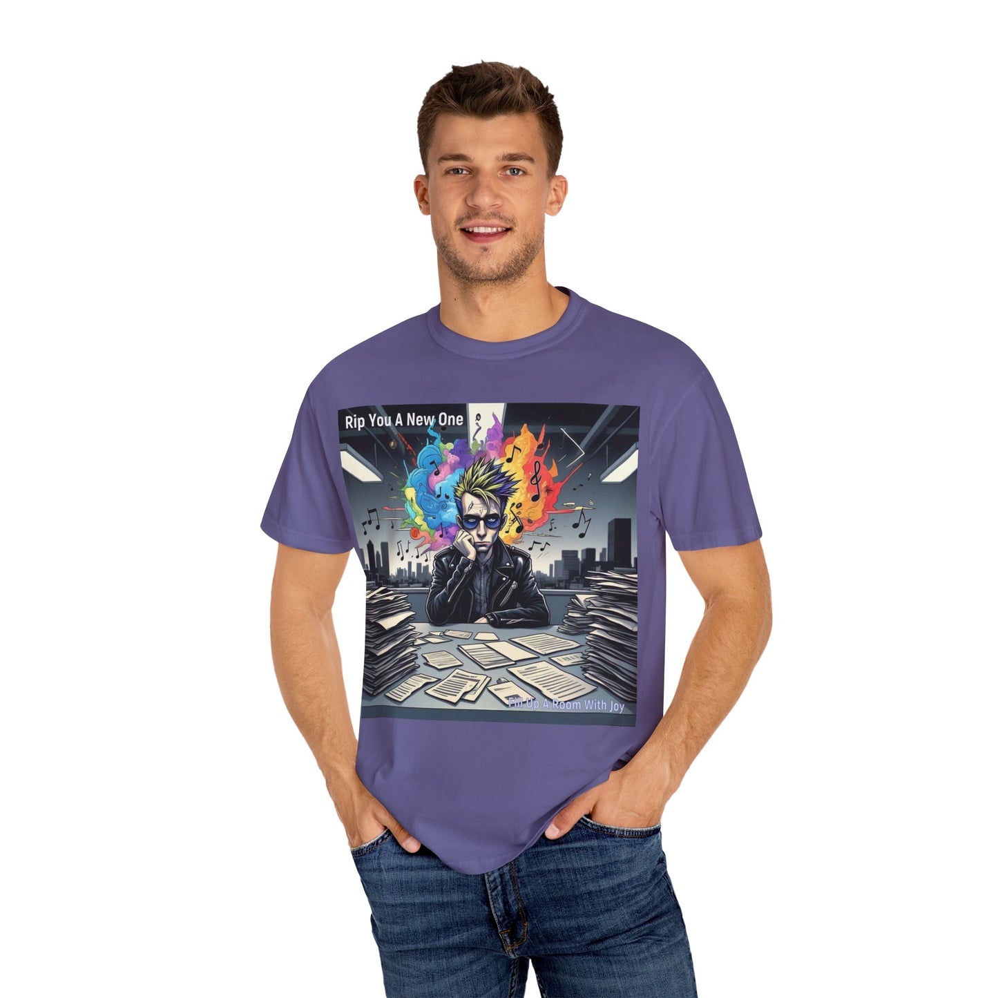 Colorful Creative T-Shirt - Rip You A New One Graphic Tee, Unisex Design for Artists, Music Lovers, Gift for Holidays, Casual Wear