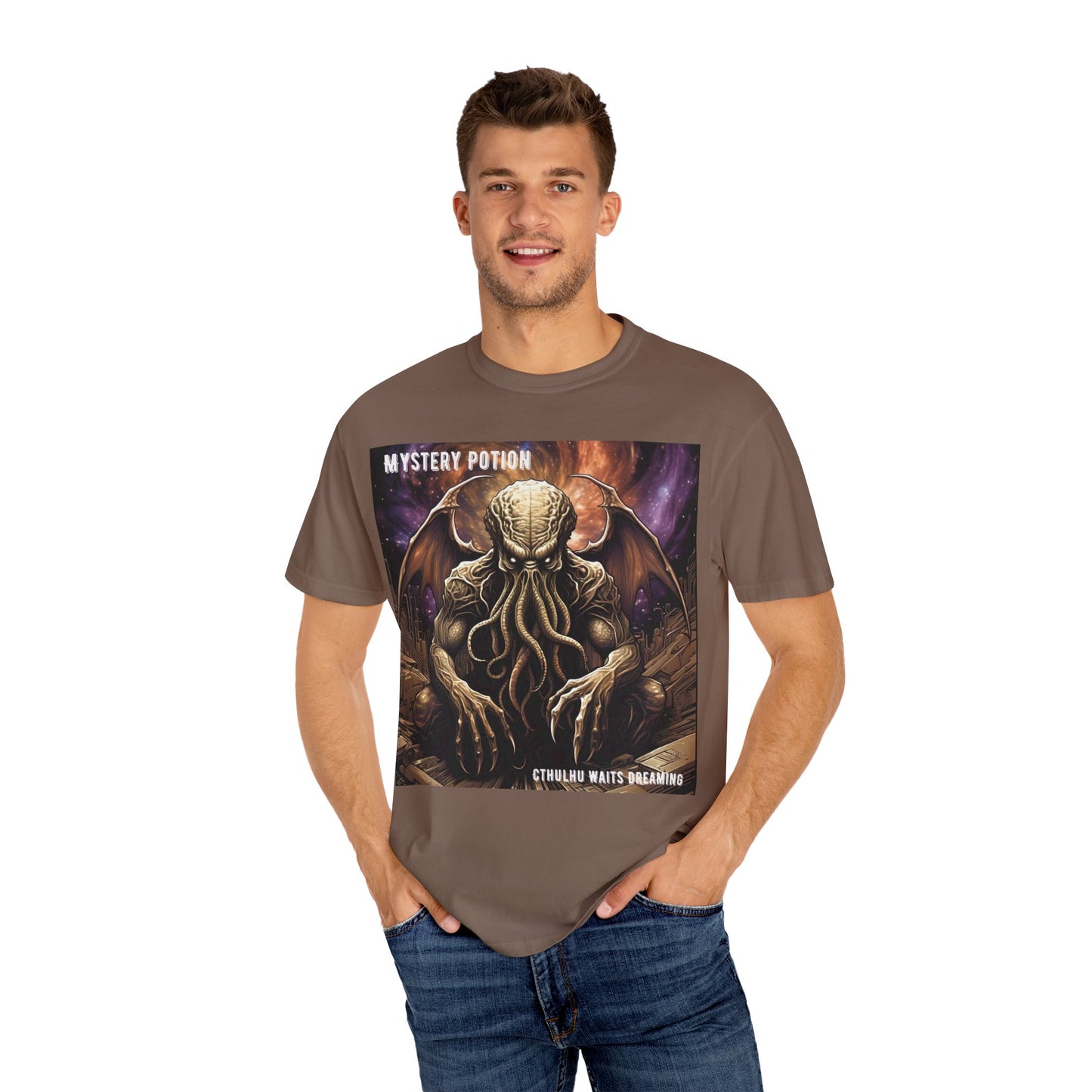 Mystery Potion Unisex T-Shirt, Cthulhu Inspired Tee, Gothic Apparel, Witchy Clothing, Halloween Outfit, Fantasy Fan Gift