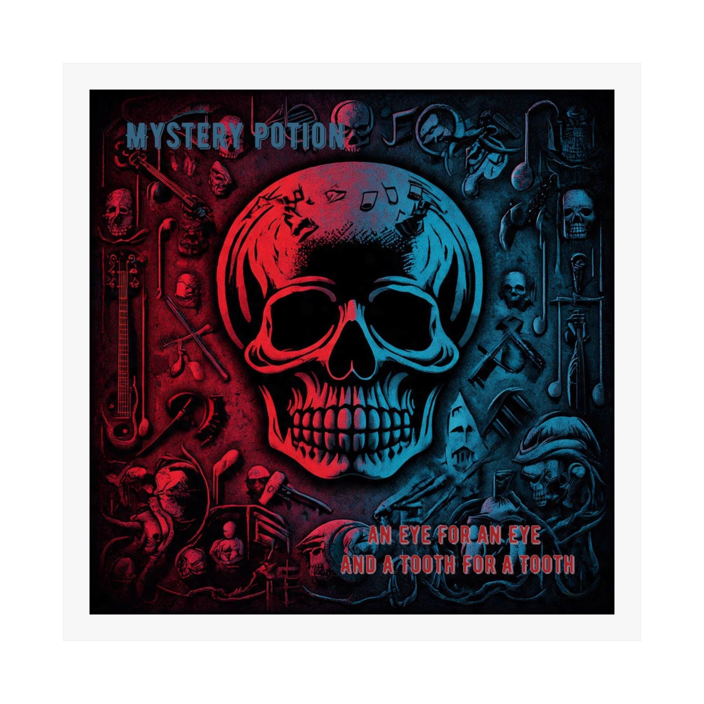 Mystical Skull Satin Poster, Edgy Art Print, Gothic Wall Decor, Unique Gift for Halloween, Dark Academia Aesthetic