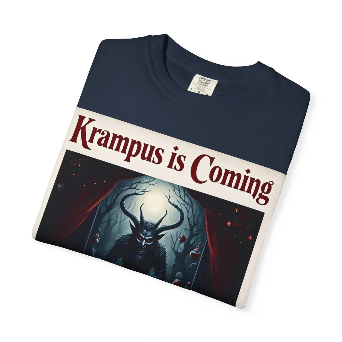 Krampus is Coming Unisex T-Shirt, Holiday Apparel, Christmas Gift, Cozy Casual Wear, Horror Theme Tee