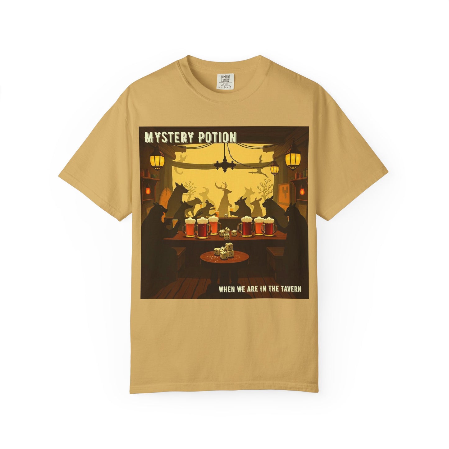 'When We Are In The Tavern' by Mystery Potion, Party T-Shirt, Unisex Garment-Dyed Tee for Tavern Lovers, Fun Drinking Wear, Retro Bar Apparel, Unique Gift for Celebrations