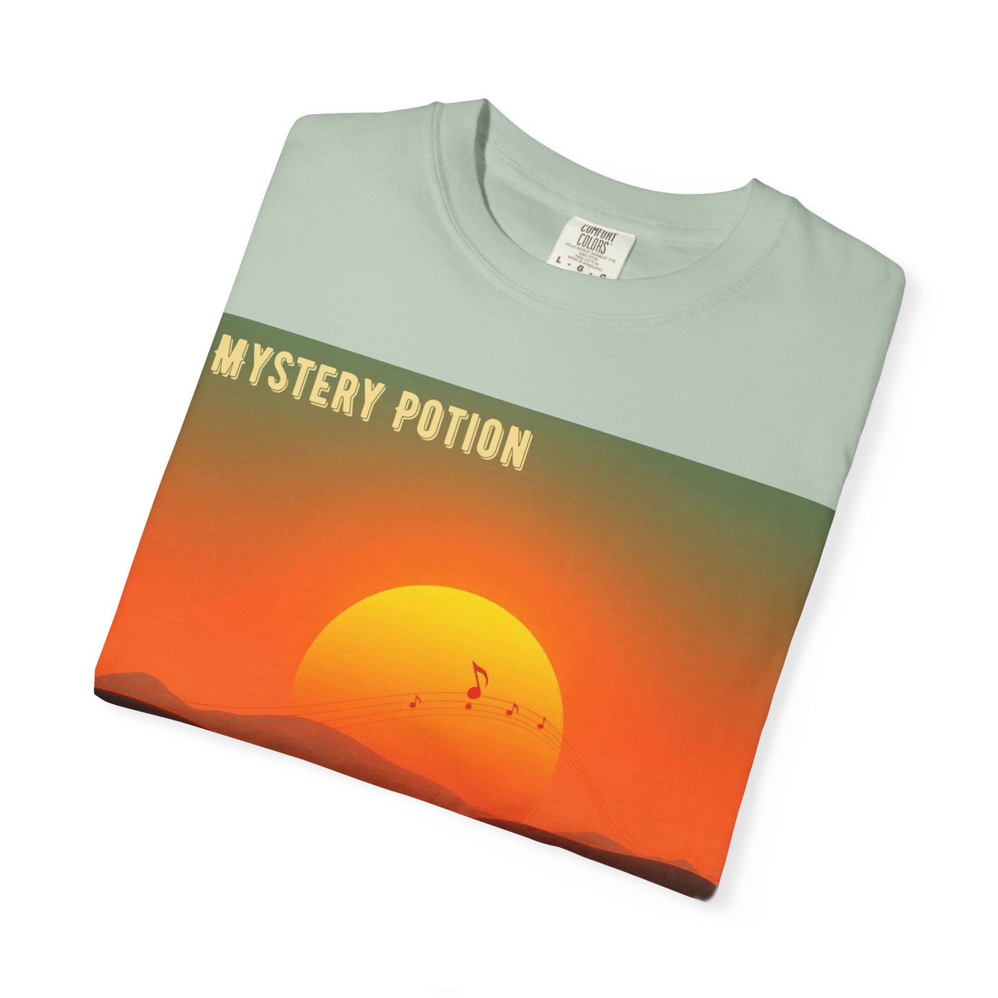 'The Summer of '25'  by Mystery Potion, Mystical Sunset T-Shirt - Unisex Garment-Dyed Tee, Retro Vibe, Bohemian Style, Summer Essential Swag
