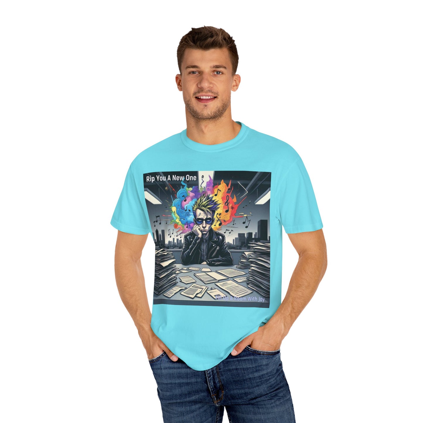 Colorful Creative T-Shirt - Rip You A New One Graphic Tee, Unisex Design for Artists, Music Lovers, Gift for Holidays, Casual Wear