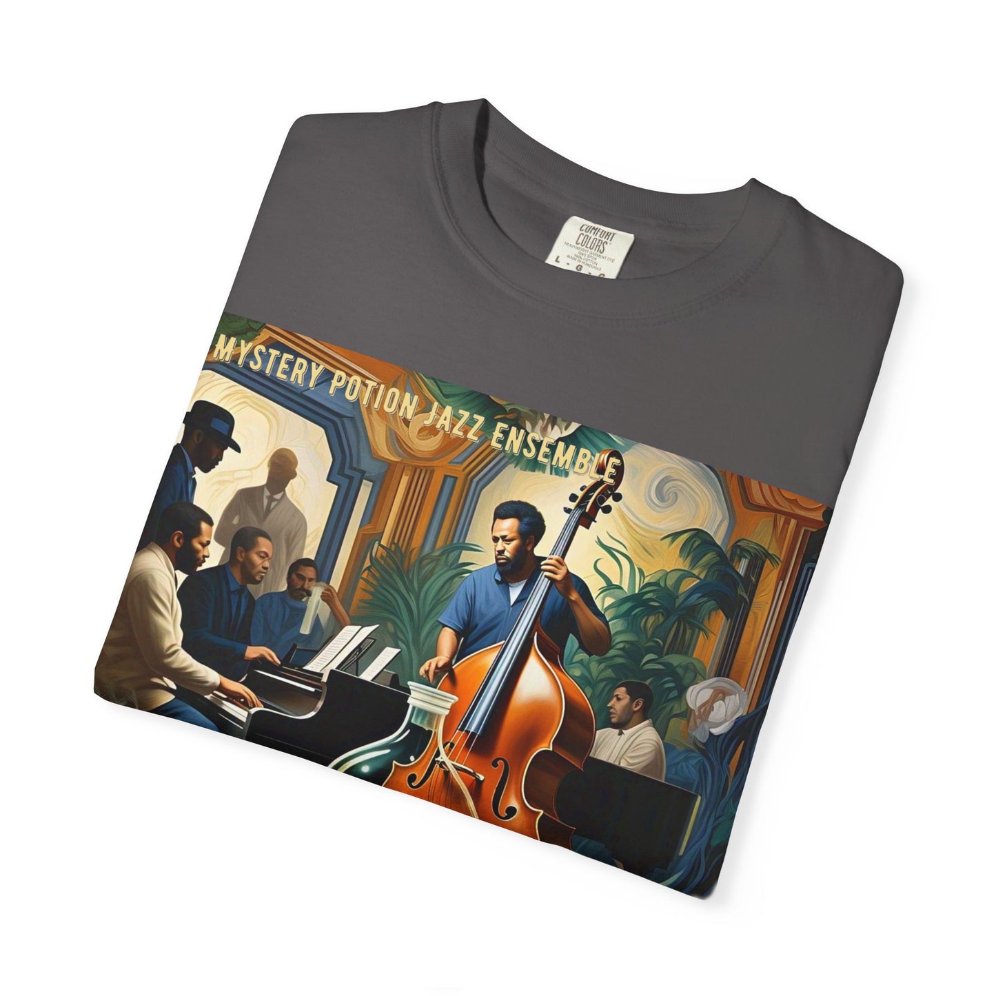 Mystery Potion Jazz Ensemble T-shirt | Unisex Music Lover Tee, Gift for Jazz Fans, Vintage Style Shirt, Casual Wear, Unique Music Apparel