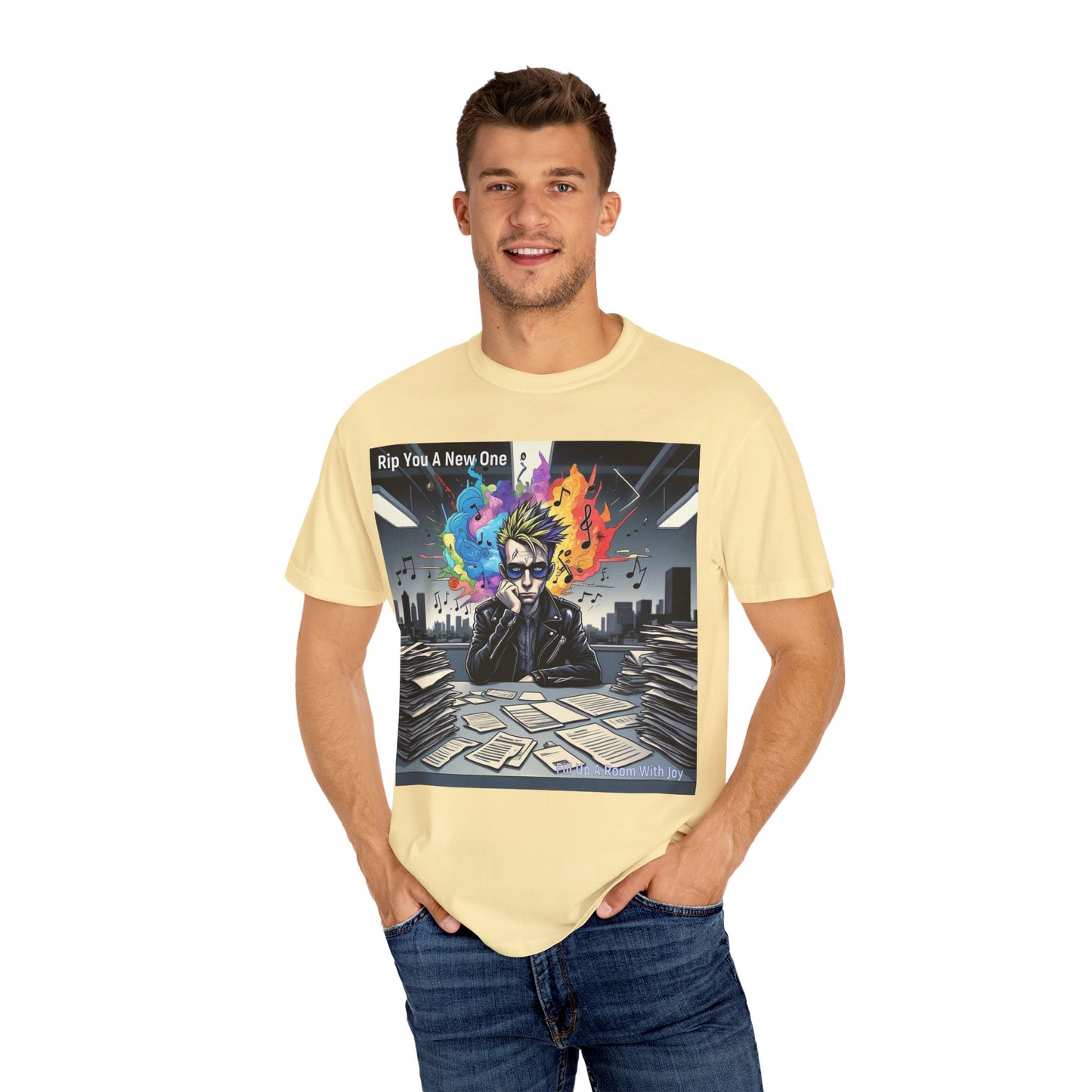 Colorful Creative T-Shirt - Rip You A New One Graphic Tee, Unisex Design for Artists, Music Lovers, Gift for Holidays, Casual Wear