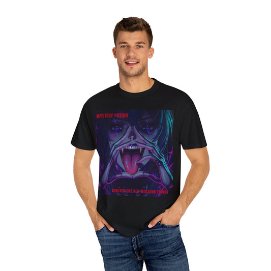 'Beneath The All-Mocking Tongue' by Mystery Potion Unisex Garment-Dyed T-shirt
