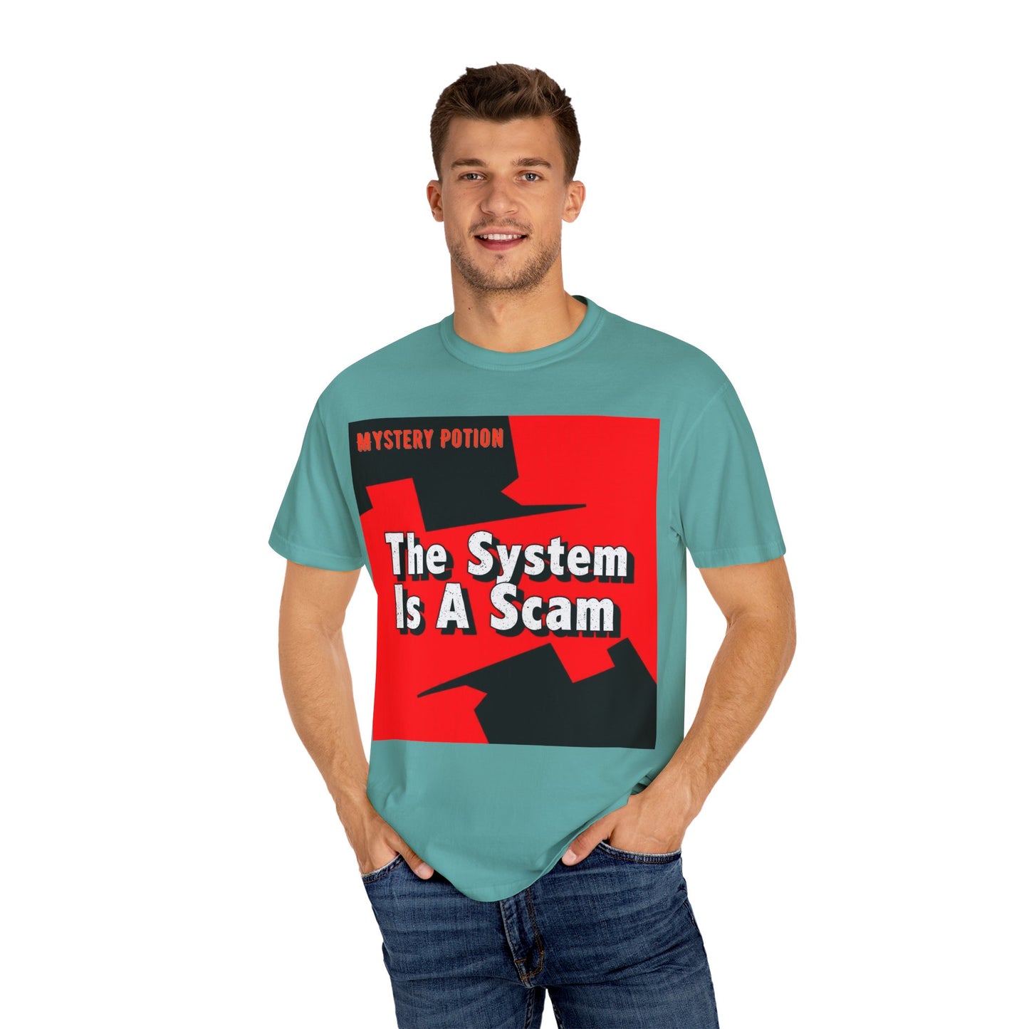 'The System Is A Scam' by Mystery Potion Unisex T-shirt, Casual Wear, Statement Tee, Gift for Activists, Trendy Apparel