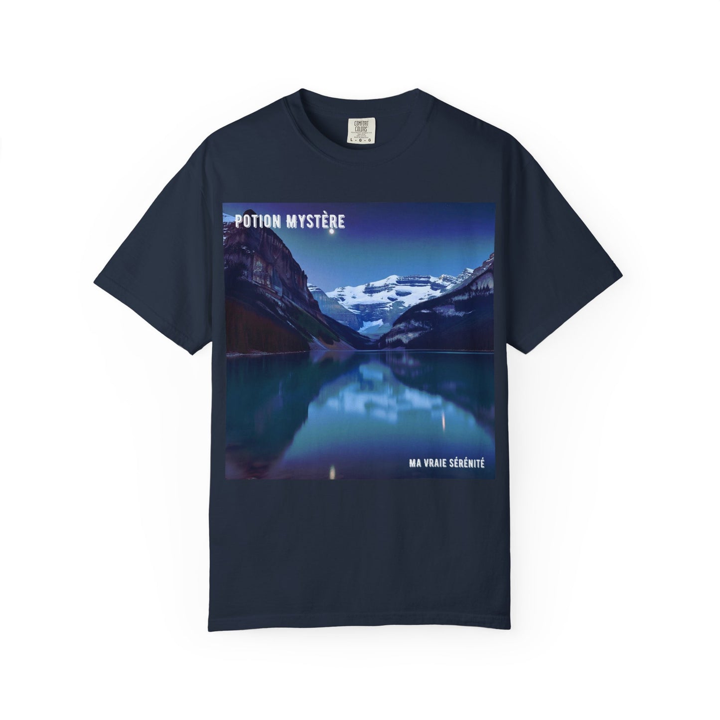 Mystical Lake Louise T-Shirt, Unisex Garment-Dyed Tee, Nature Lover Gift, Serenity in Adventure Apparel, Travel Fashion, Cool Summer Shirt