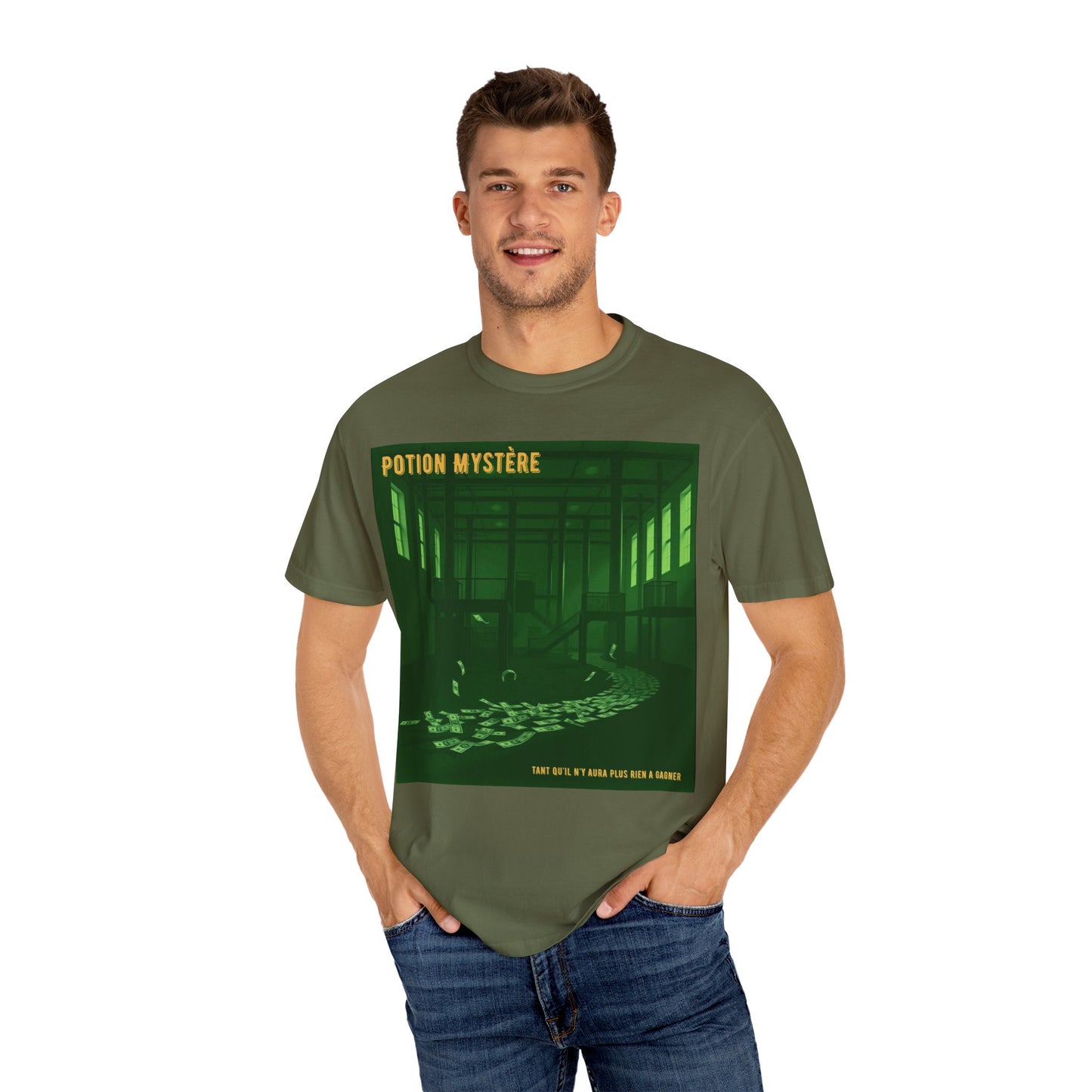 'Tant Qu'il N'Y Aura Plus Rien À Gagner' par Potion Mystère, Money Trail Unisex T-Shirt, Vintage Graphic Tee, Gift for Industrial Music Lovers, Casual Wear, Unique Graphic Shirt