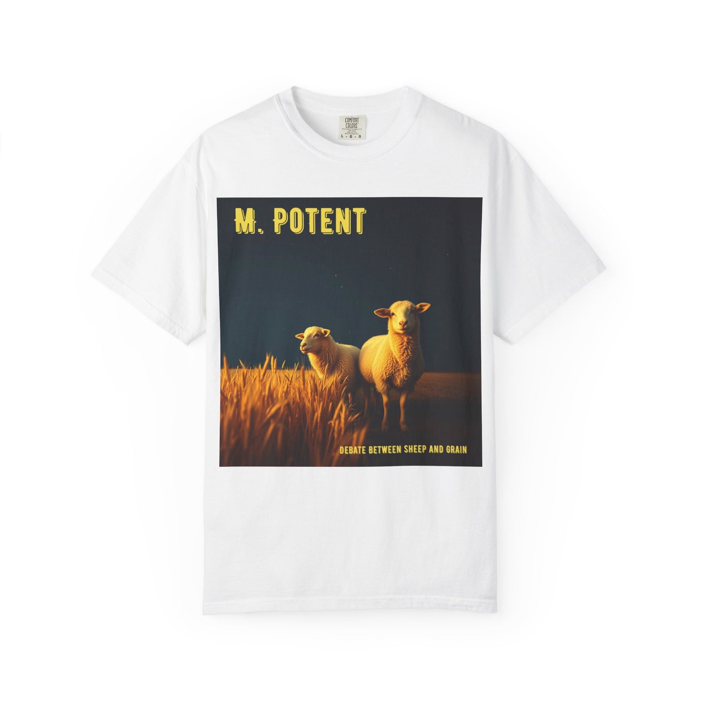 Debate Between Sheep and Grain by M. Potent, Sheep Graphic T-Shirt, Unisex Fashion Top, Farm Life Tee, Gift for Animal Lovers, Casual Everyday Wear