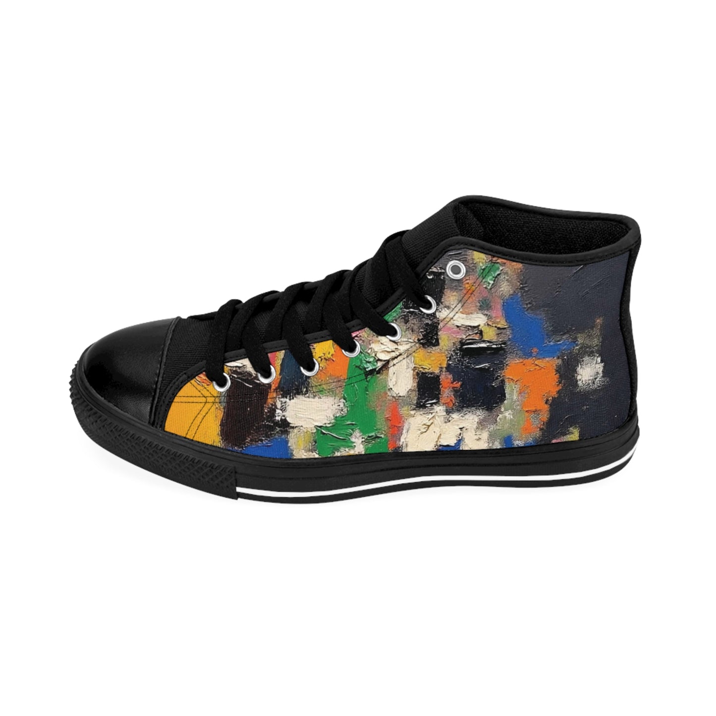 Vibrant Art Sneakers | Colorful Abstract Art High-Top Shoes for Creative Souls, Unique Footwear for Casual Outings, Gift for Artists