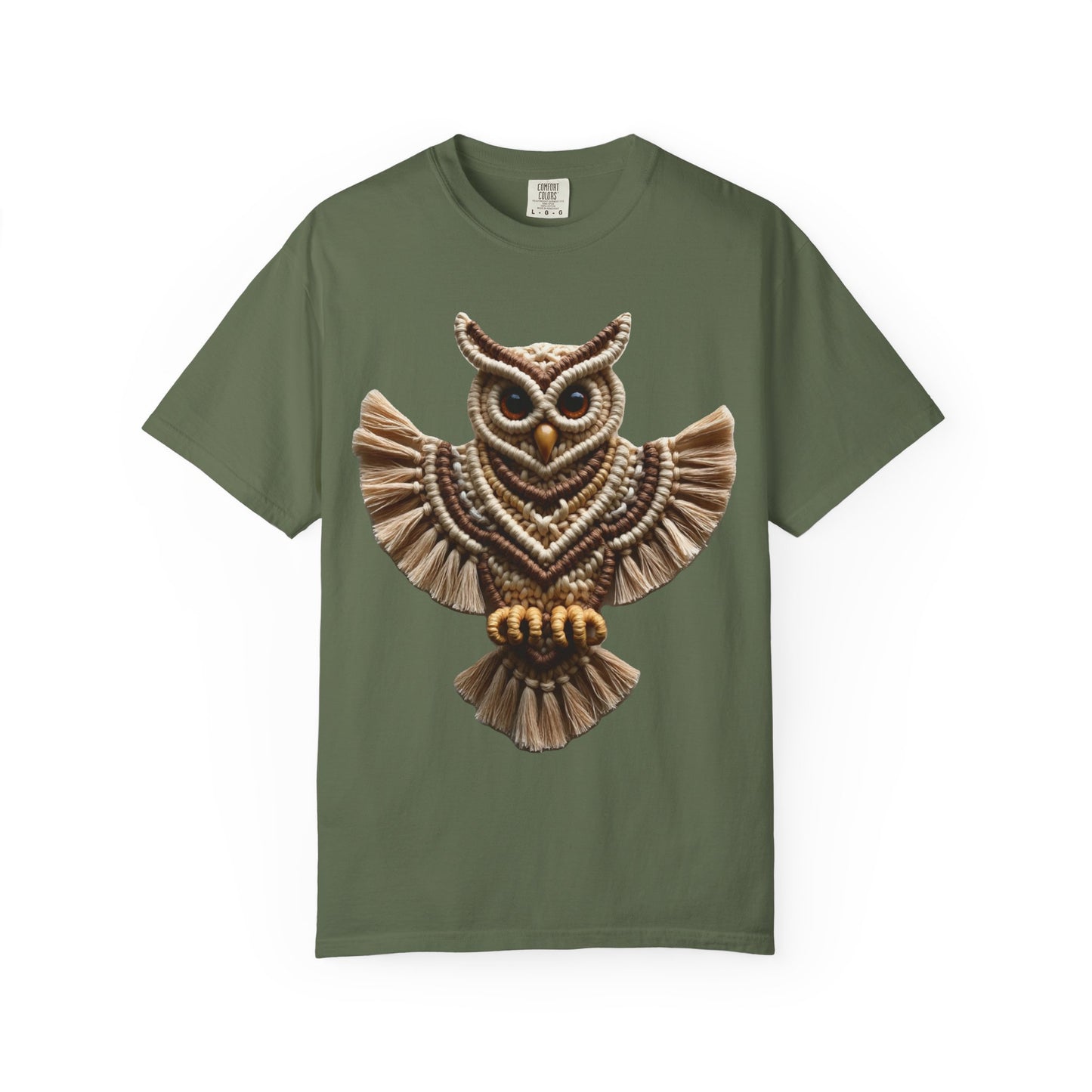 Artistic Macrame Owl T-Shirt, Unisex Graphic Tee, Nature Lover Gift, Bohemian Style Shirt, Wildlife Art Apparel, Unique Owl Design