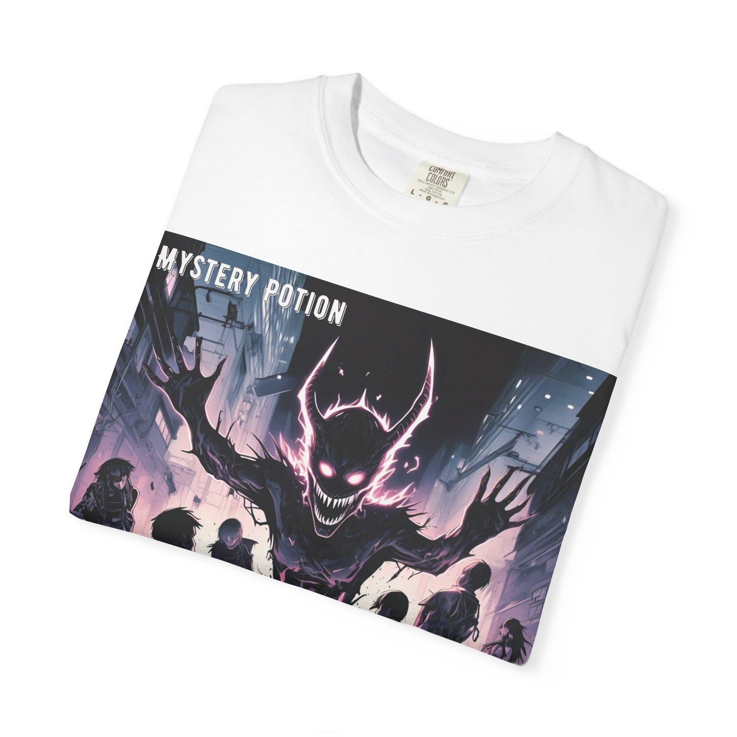 Mystery Potion Evil Satanic Graphic Tee, Unisex T-Shirt for Gamers, Cosplay Costume, Casual Wear, Unique Devilish Gift Idea