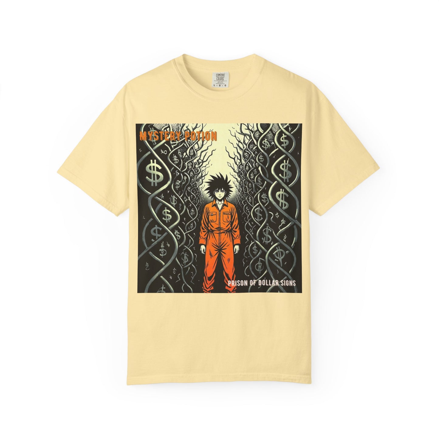 'Prison of Dollar Signs' by GOAT of Goth, Street Art Inspired Unisex T-Shirt, Cool Graphic Tee, Casual Wear, Hip Hop Fashion, Gift for Art Lovers, Unique Style