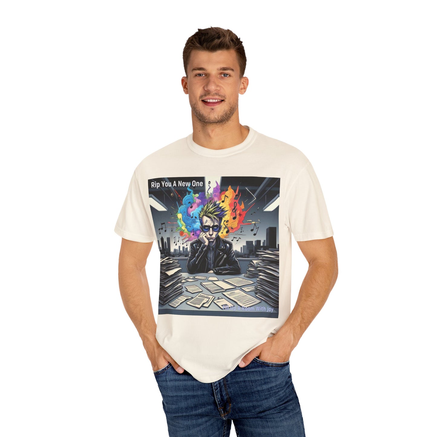 Colorful Creative T-Shirt - Rip You A New One Graphic Tee, Unisex Design for Artists, Music Lovers, Gift for Holidays, Casual Wear