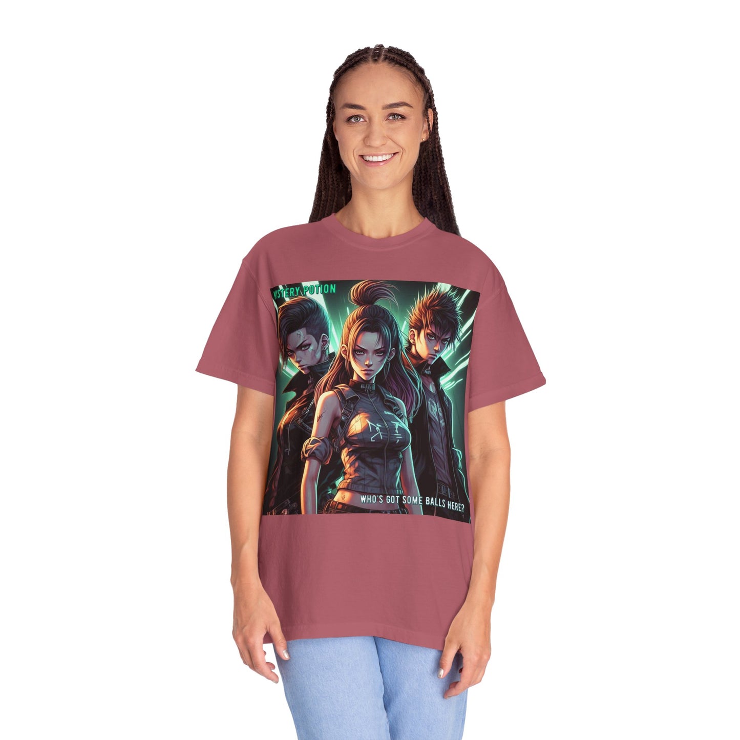 'Who's Got Some Balls Here?' by Mystery Potion, Unisex Graphic Tee, Trendy Gamer T-shirt, Anime Inspired Shirt, Gift for Him/Her, Casual Fashion