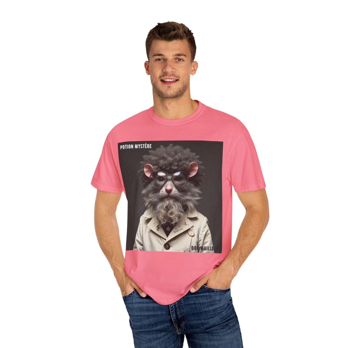 Doc Mailloux by Potion Mystère, Rat Graphic T-Shirt, Unisex Funny Tee, Gift for Animal Lovers, Unique Vintage Style Clothing, Statement Tee for Parties