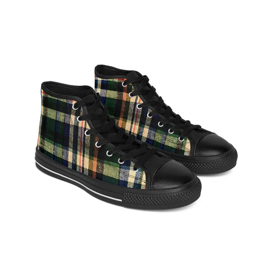 Plaid High Top Sneakers for Casual Style, Freedom Of Scotland, Men's Fashion Footwear, Trendy Sneakers, Plaid Sneakers for Everyday Wear, Gift for Him