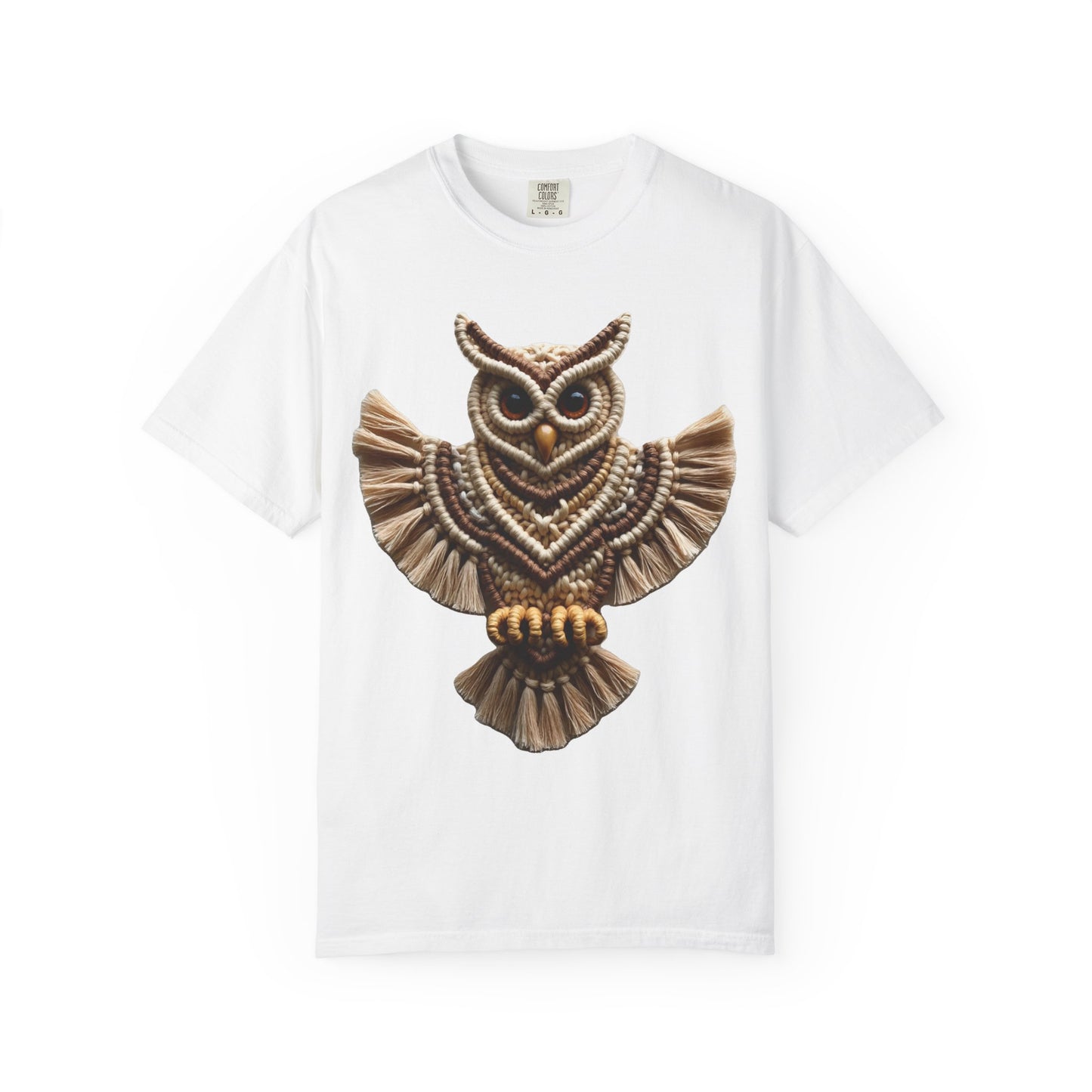 Artistic Macrame Owl T-Shirt, Unisex Graphic Tee, Nature Lover Gift, Bohemian Style Shirt, Wildlife Art Apparel, Unique Owl Design
