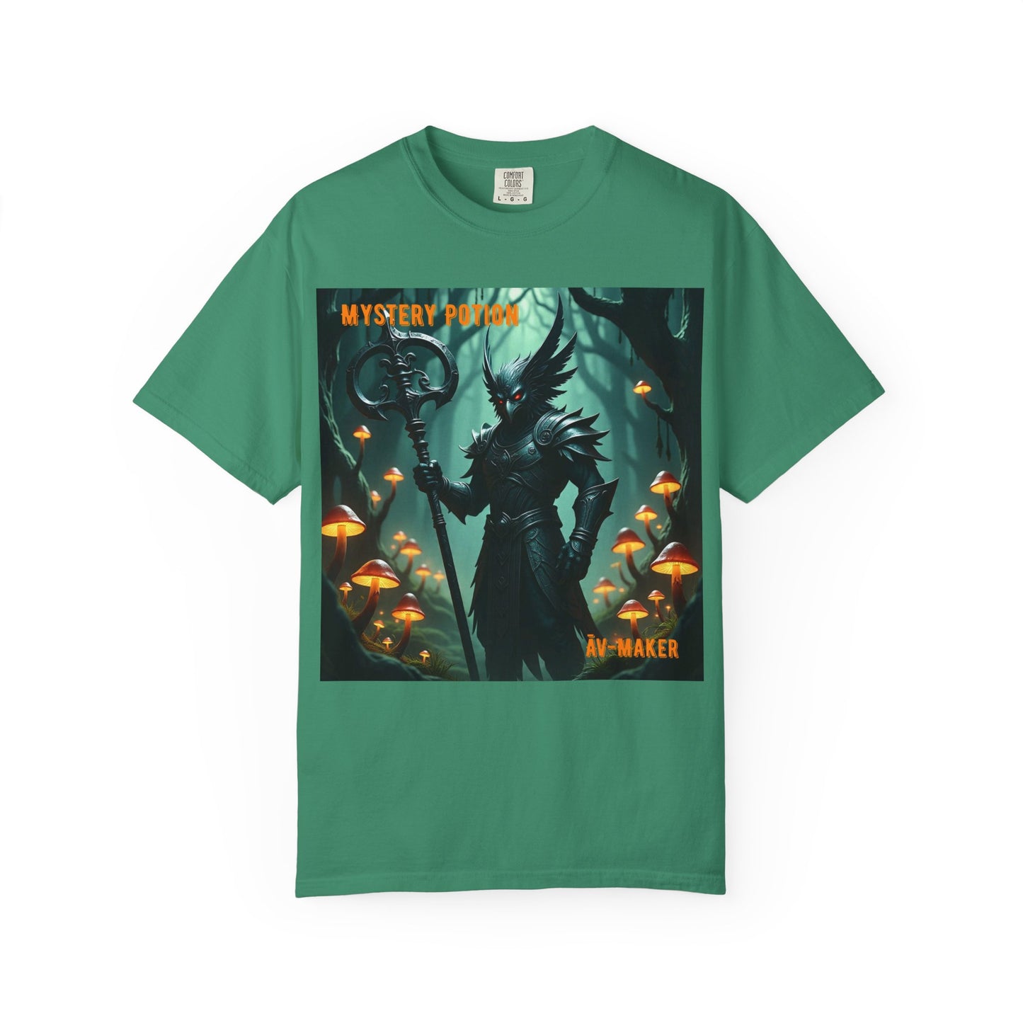 Mystical Āv-Maker Unisex Garment-Dyed T-shirt, Fantasy Apparel, Gift for Gamers, Witchy T-shirt, Mystery Potion Design, Unisex Tee