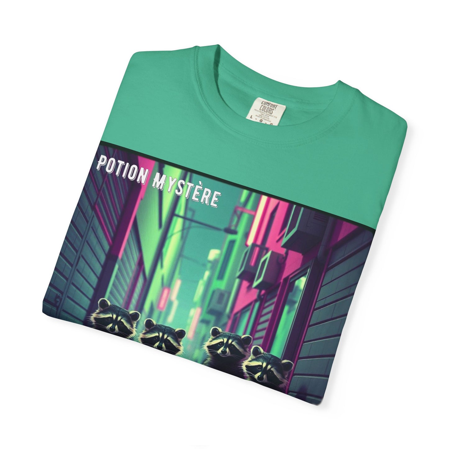 'On Est Né Pour Des Ti Pains' par Potion Mystère, Racoons Graphic Tee for Nature Lovers, Unisex Shirt for Pop Punk Song, Gift for Gamers, Casual Wear, Eco-Friendly Apparel