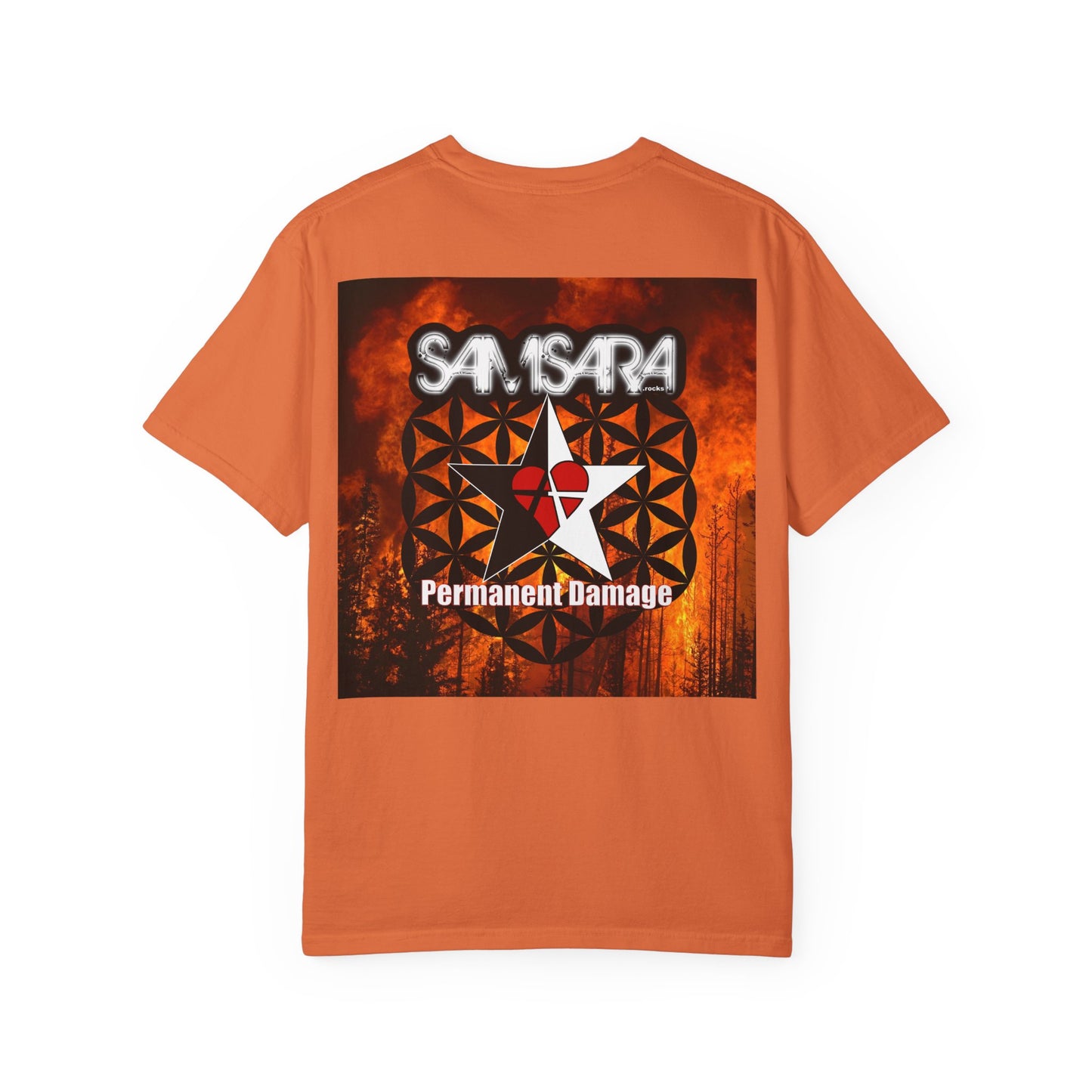 Samsara Heart Permanent Damage Unisex T-Shirt, Trendy Graphic Tee, Streetwear Style, Casual Apparel, Perfect for Music Festivals, Unique Gift Idea