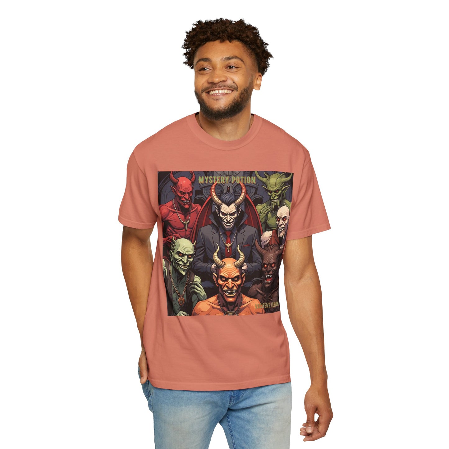 'Lucifer's Legion' by Mystery Potion, Unisex T-Shirt, Devil-Inspired Tee, Halloween Shirt, Comic Book Merch, Gift for Fans