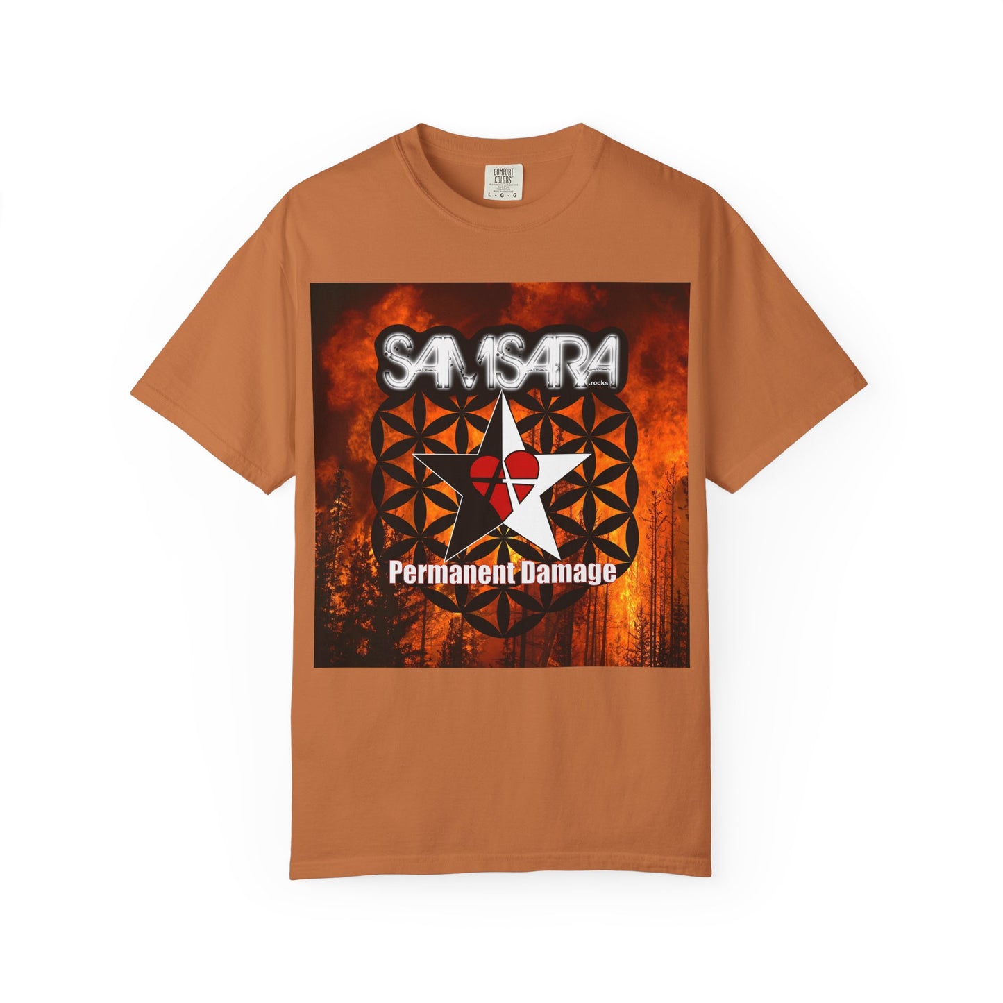 'Permanent Damage' by Samsara, Bold Graphic T-Shirt, Music Festival Gear, Unisex Casual Tee, Unique Gift for Friends, Statement Apparel, Concert Outfit