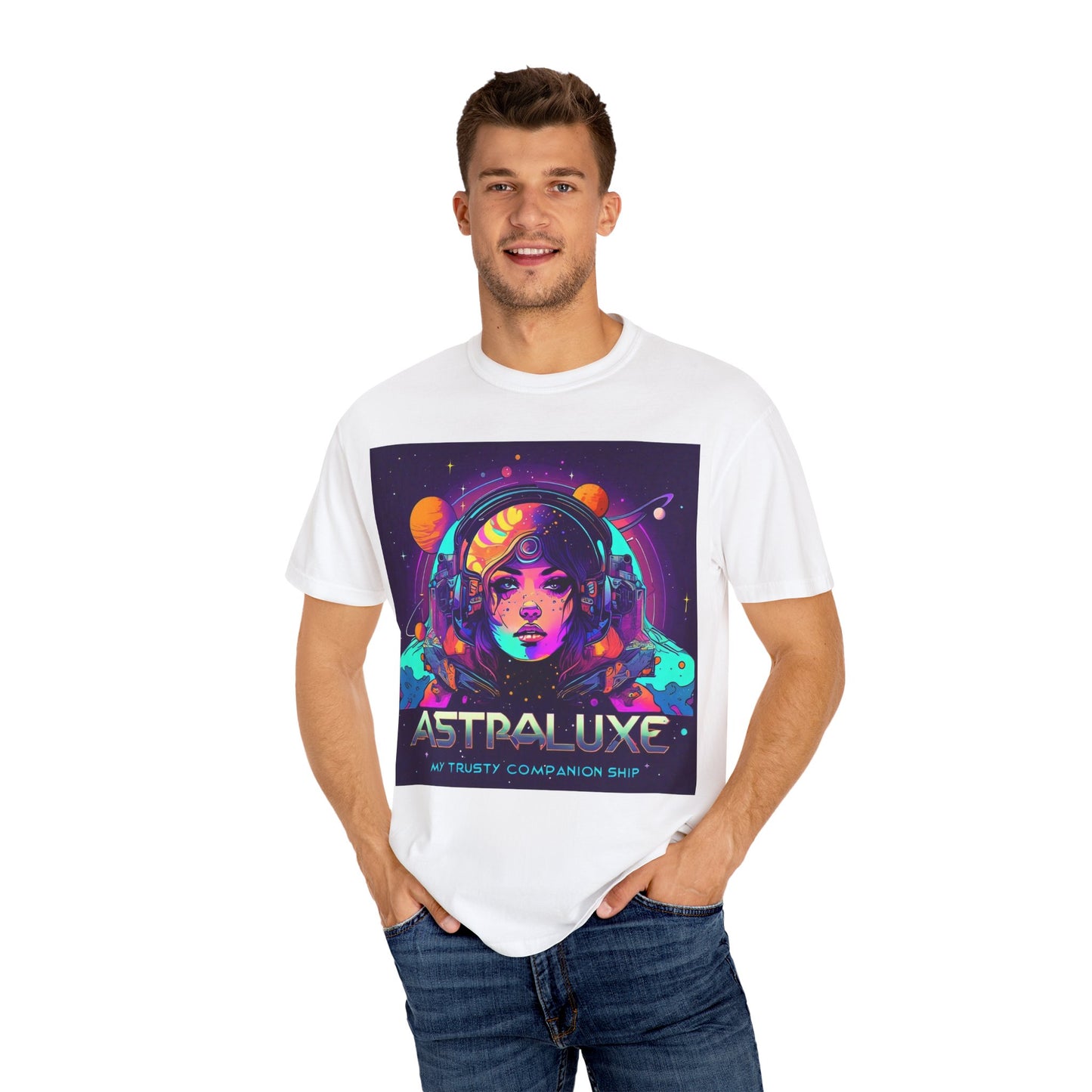 Astraluxe Unisex T-Shirt, Space Theme Tee, Gifts for Sci-Fi Lovers, Cosplay Costume, Festival Wear, Vintage Graphic Top